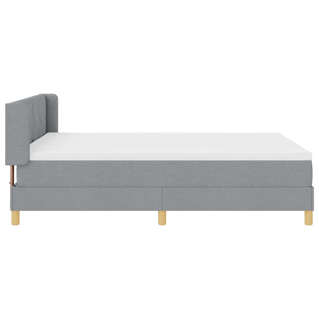 Box spring seng med hovedgærde Lysegrå 200 x 160 cm Stof