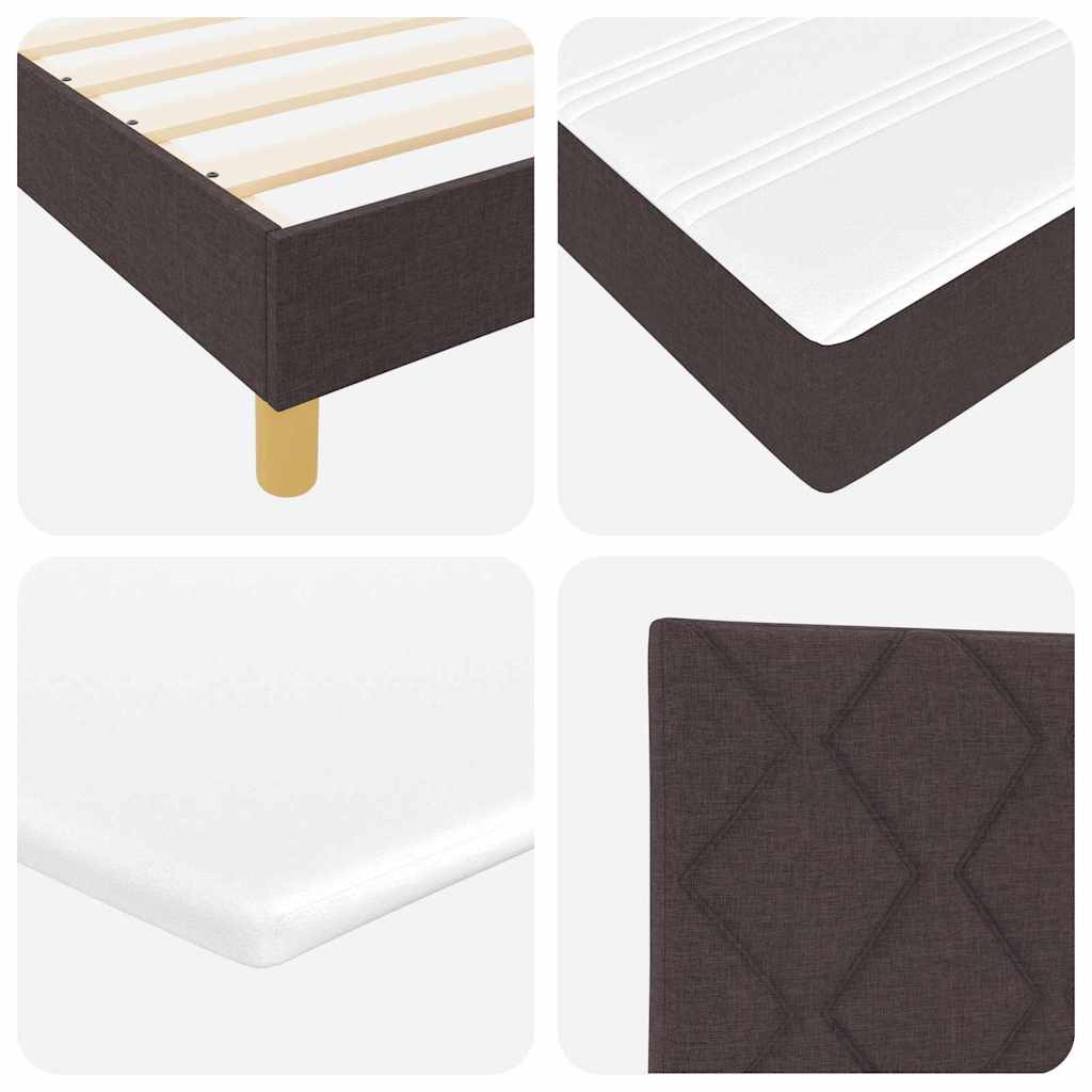 Box spring seng med hovedgærde Mørk Brun 200 x 160 cm Stof