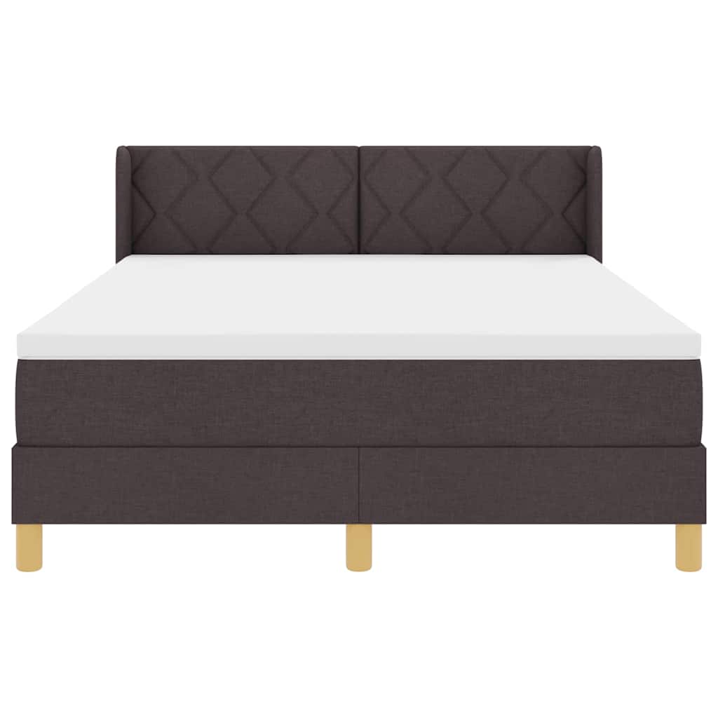 Box spring seng med hovedgærde Mørk Brun 200 x 160 cm Stof