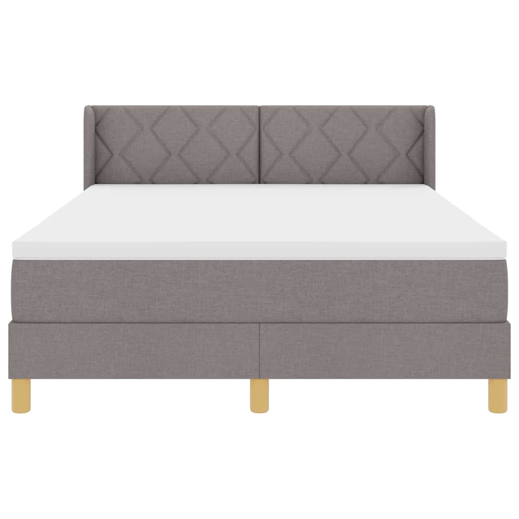 Box spring seng med hovedgærde Gråbrun 200 x 160 cm Stof