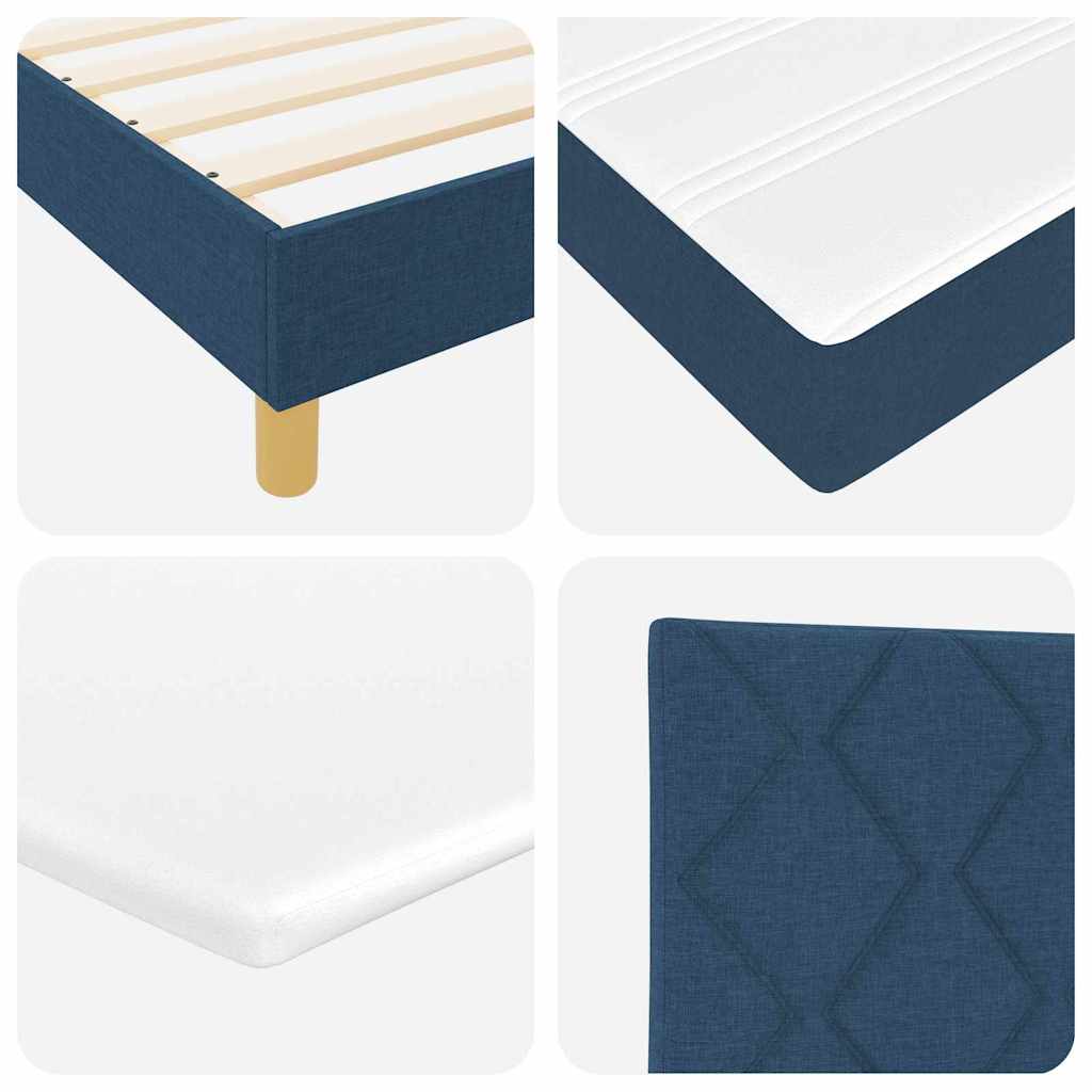 Box spring seng med hovedgærde Blå 200 x 160 cm Stof