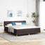 Box spring seng med hovedgærde Mørk Brun 200 x 180 cm Stof