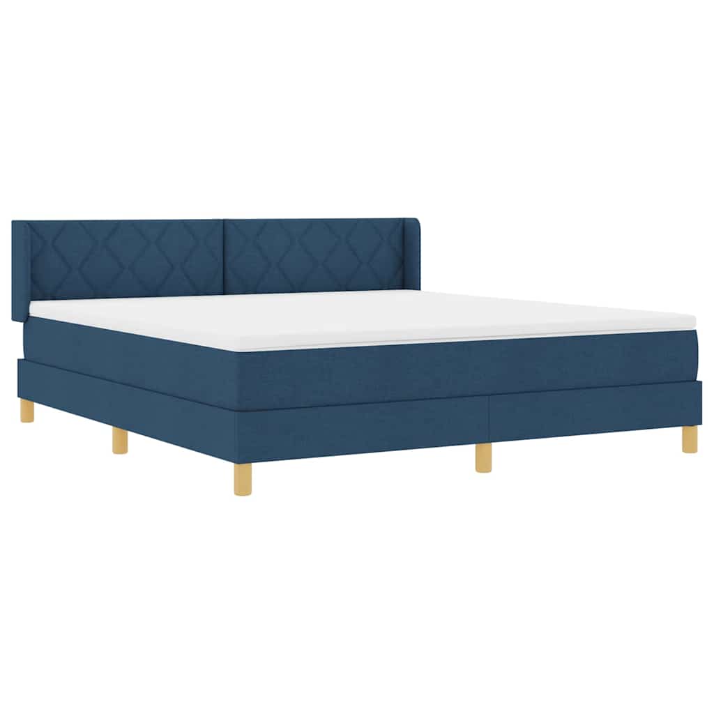 Box spring seng med hovedgærde Blå 200 x 180 cm Stof