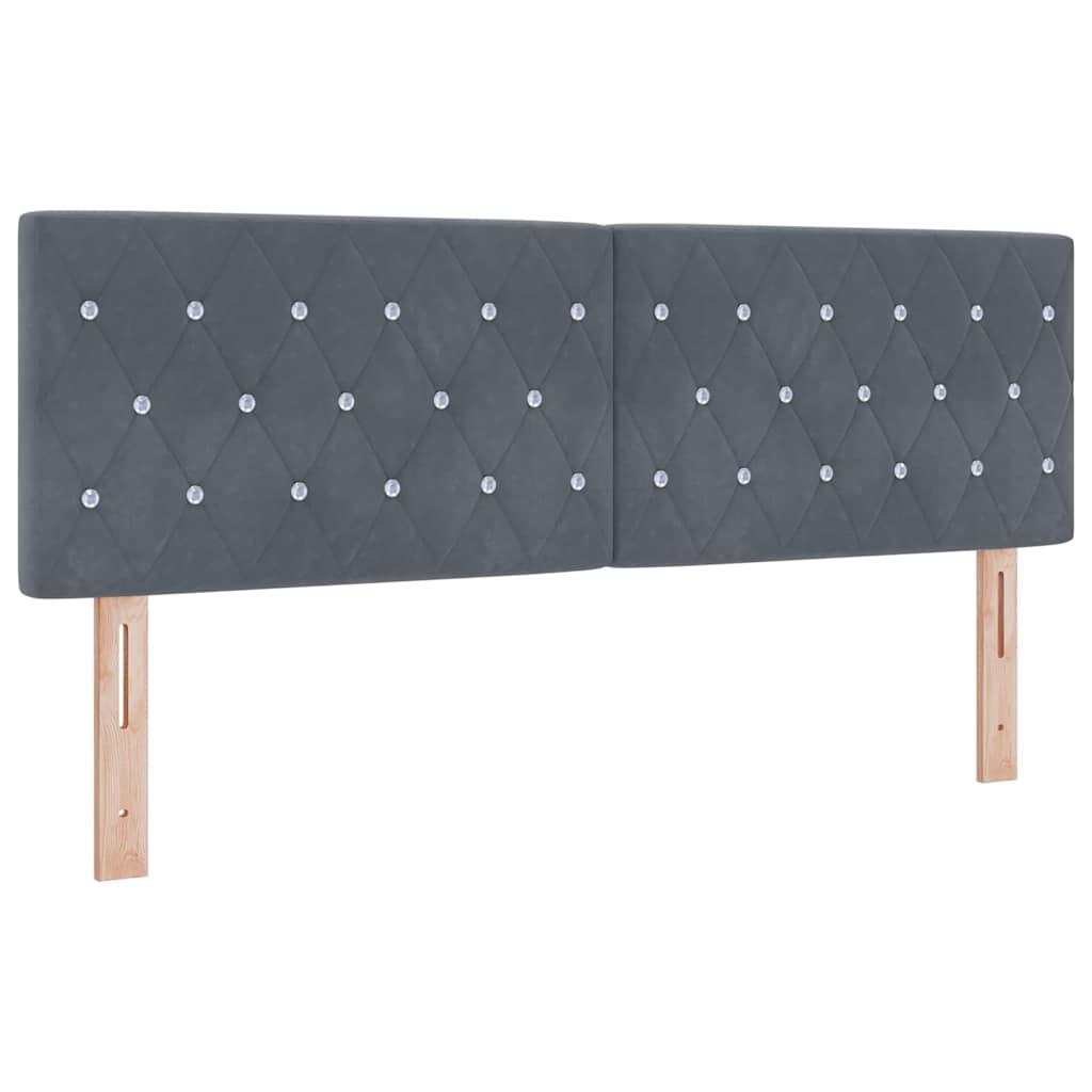 Box spring seng med hovedgærde Mørkegrå 190 x 140 cm Fløjl