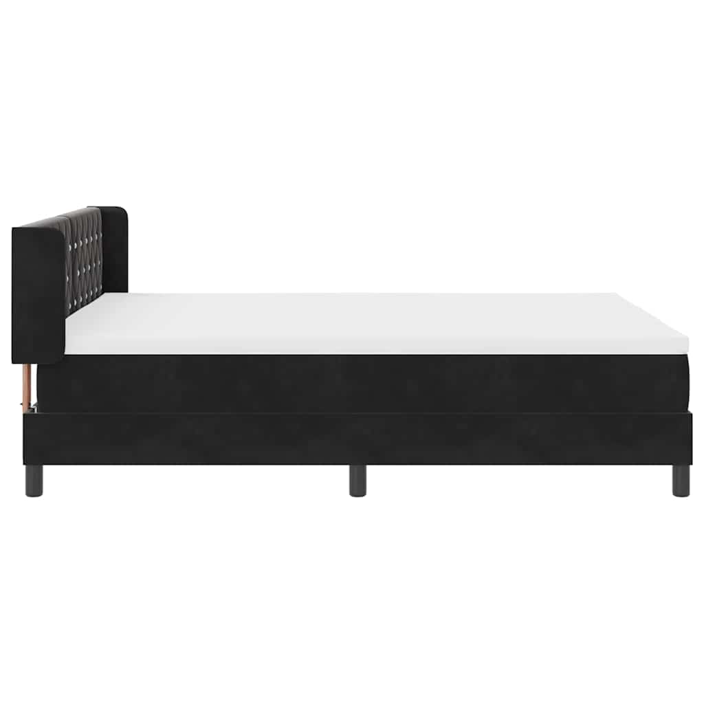 Box spring seng med hovedgærde Sort 200 x 140 cm Fløjl