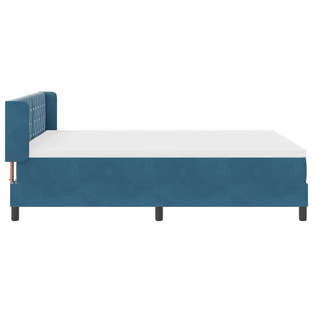 Box spring seng med hovedgærde Mørk blå 200 x 160 cm Fløjl