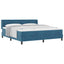 Box spring seng med hovedgærde Mørk blå 200 x 180 cm Fløjl