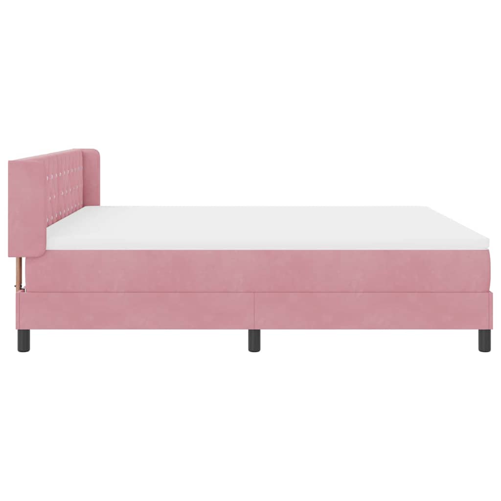 Box spring seng med hovedgærde Lyserød 200 x 180 cm Fløjl