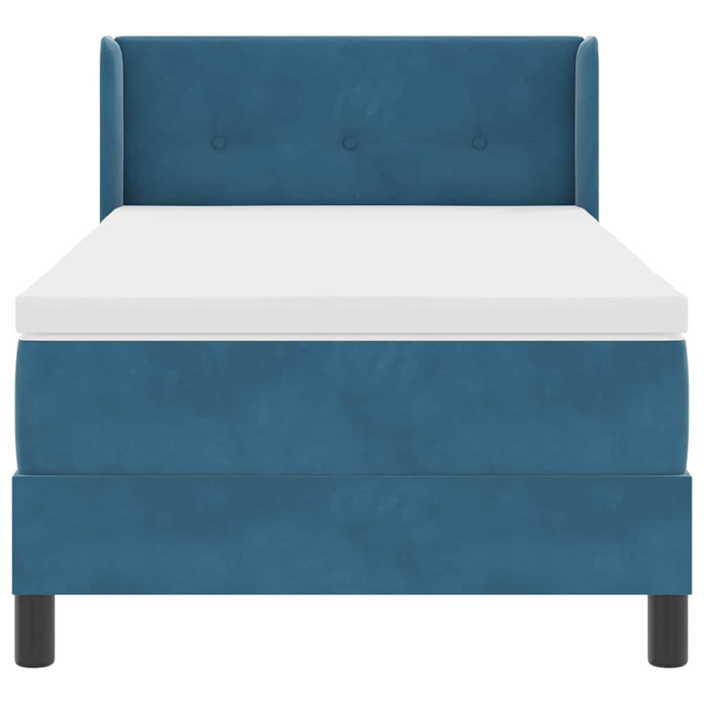 Box spring seng med hovedgærde Mørk blå 200 x 80 cm Fløjl