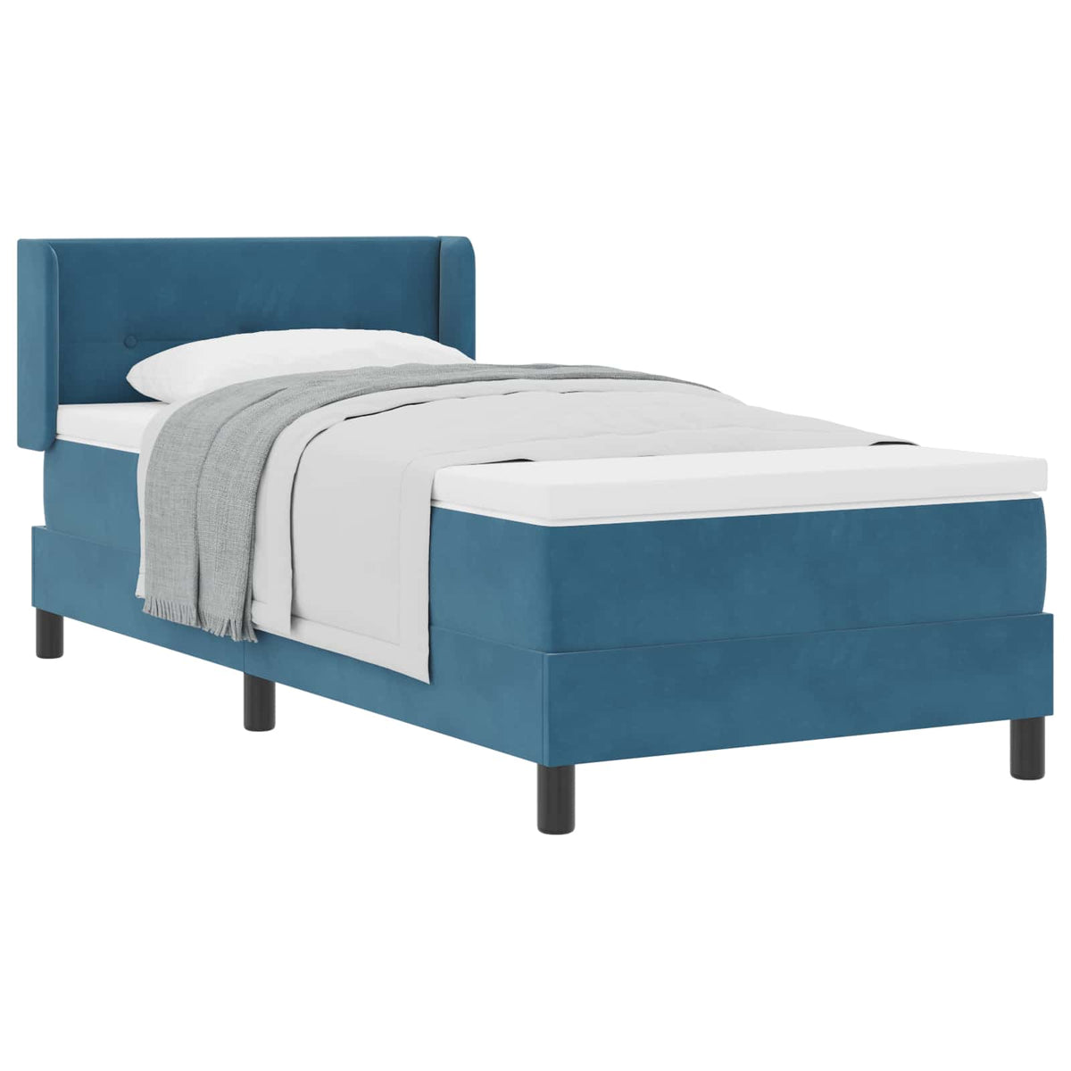 Box spring seng med hovedgærde Mørk blå 200 x 100 cm Fløjl