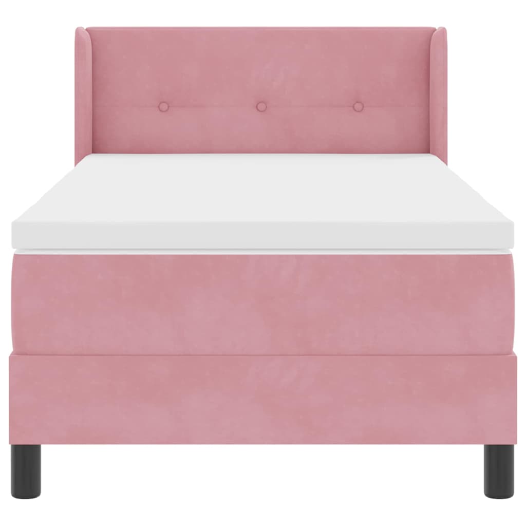 Box spring seng med hovedgærde Lyserød 200 x 100 cm Fløjl