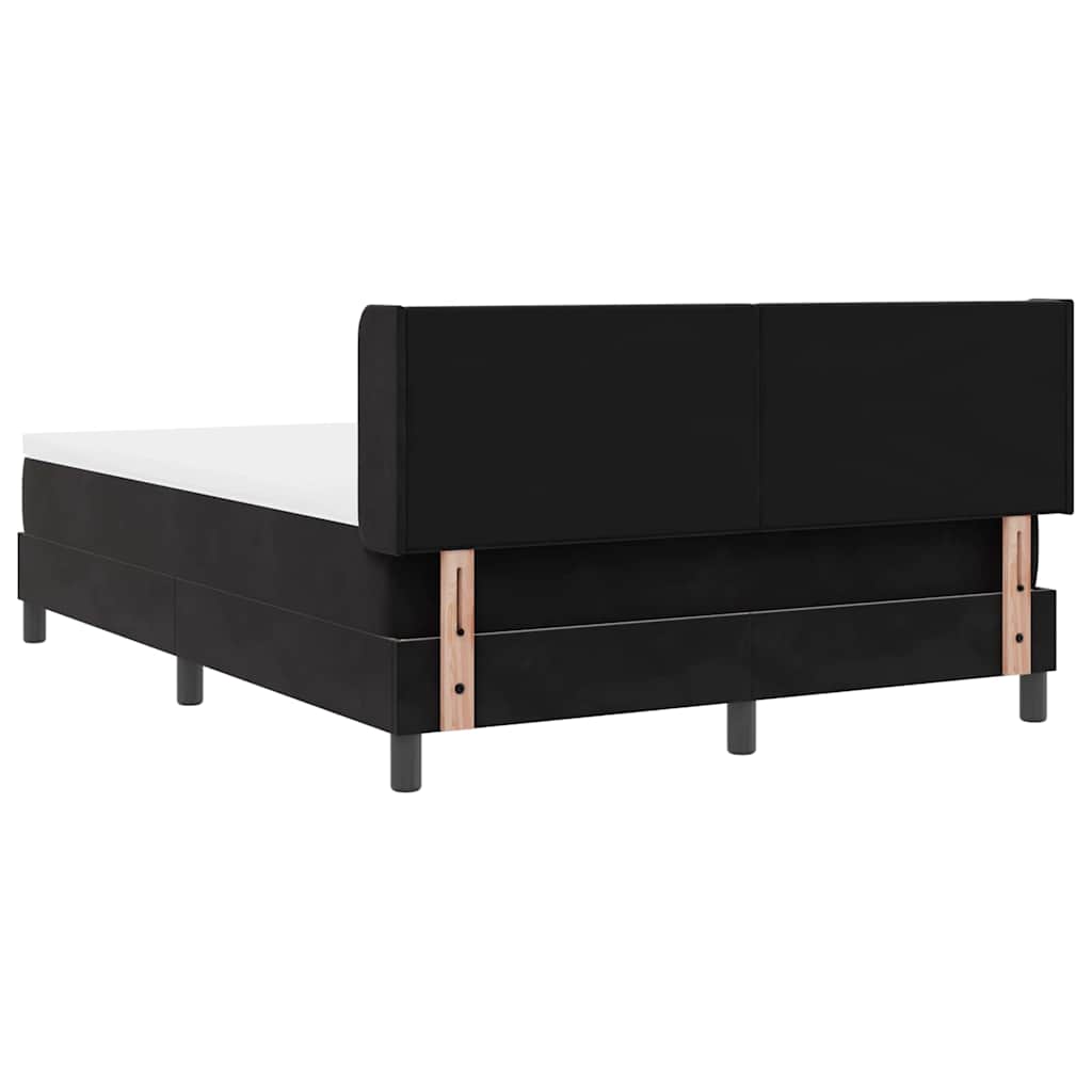 Box spring seng med hovedgærde Sort 200 x 160 cm Fløjl