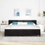 Box spring seng med hovedgærde Sort 200 x 200 cm Fløjl