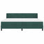Box spring seng med hovedgærde Mørkegrøn 200 x 200 cm Fløjl