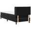 Box spring seng med hovedgærde Sort 200 x 80 cm Fløjl