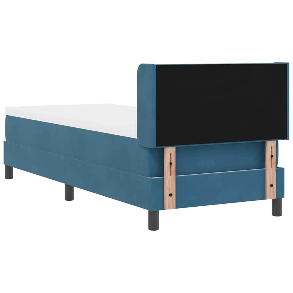 Box spring seng med hovedgærde Mørk blå 200 x 80 cm Fløjl