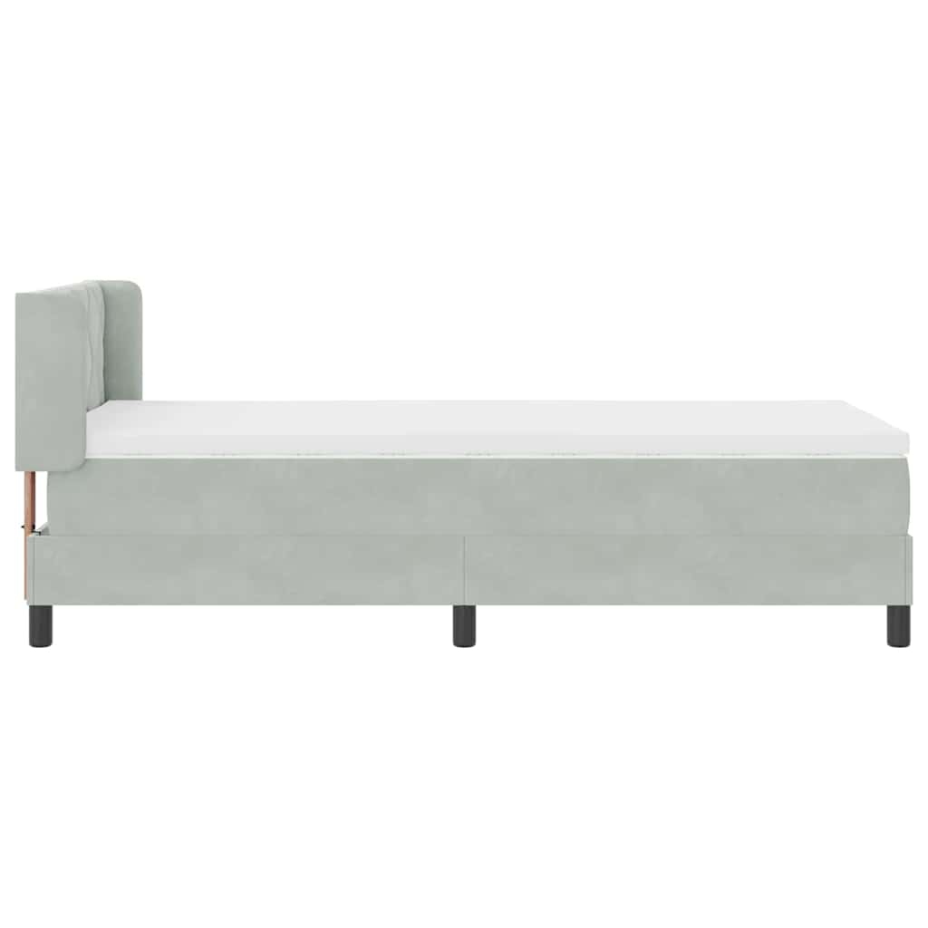 Box spring seng med hovedgærde Lysegrå 200 x 100 cm Fløjl