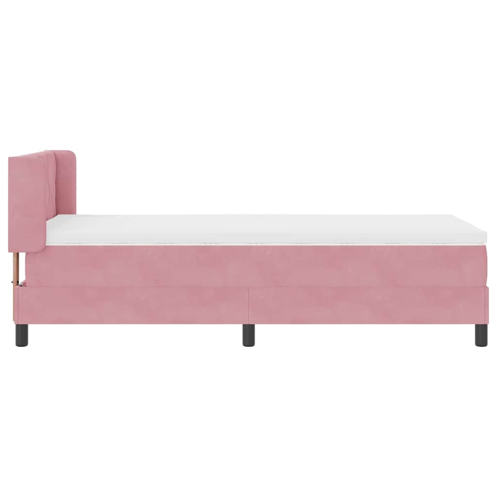 Box spring seng med hovedgærde Lyserød 200 x 100 cm Fløjl