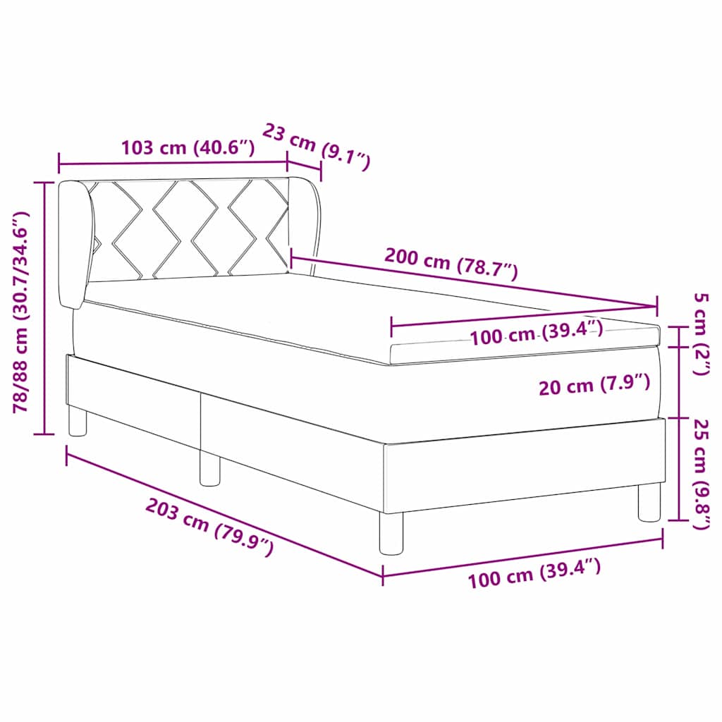 Box spring seng med hovedgærde Lyserød 200 x 100 cm Fløjl