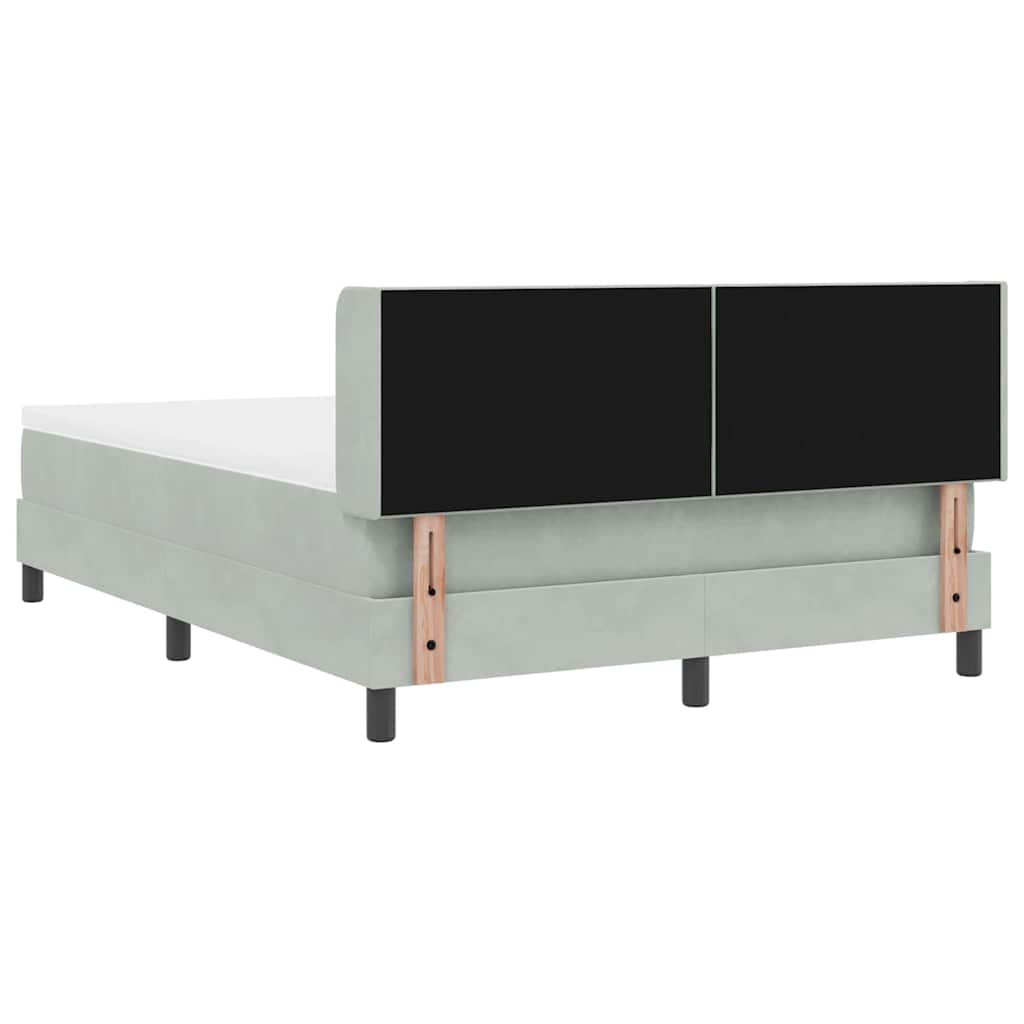 Box spring seng med hovedgærde Lysegrå 200 x 140 cm Fløjl