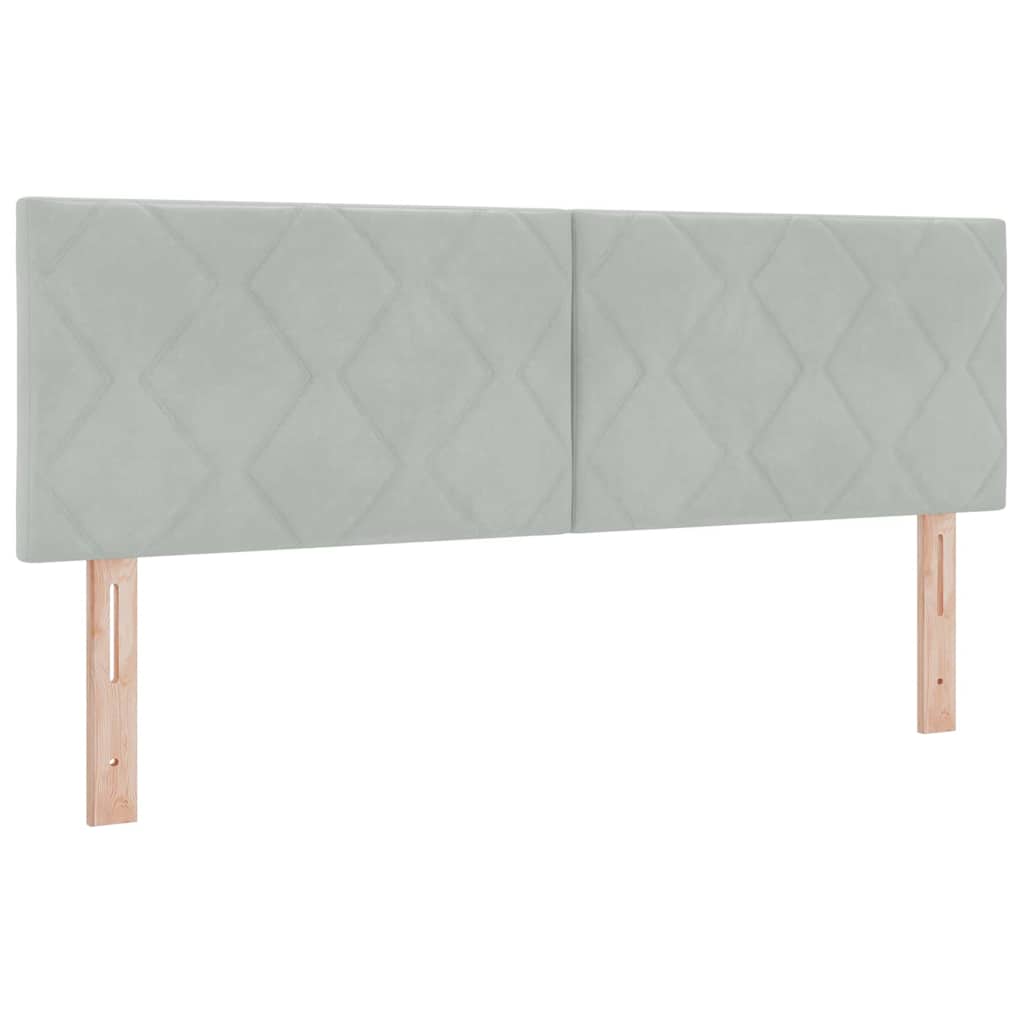 Box spring seng med hovedgærde Lysegrå 200 x 160 cm Fløjl