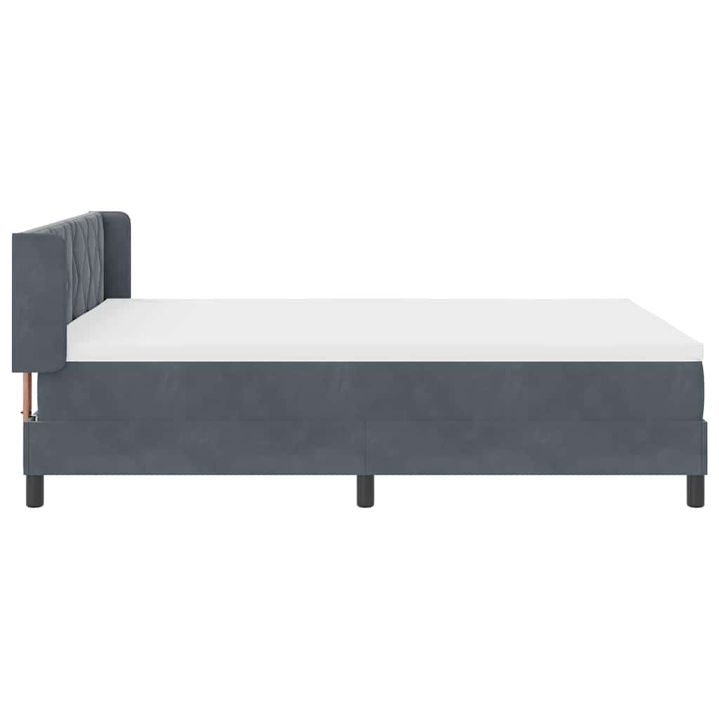 Box spring seng med hovedgærde Mørkegrå 200 x 160 cm Fløjl