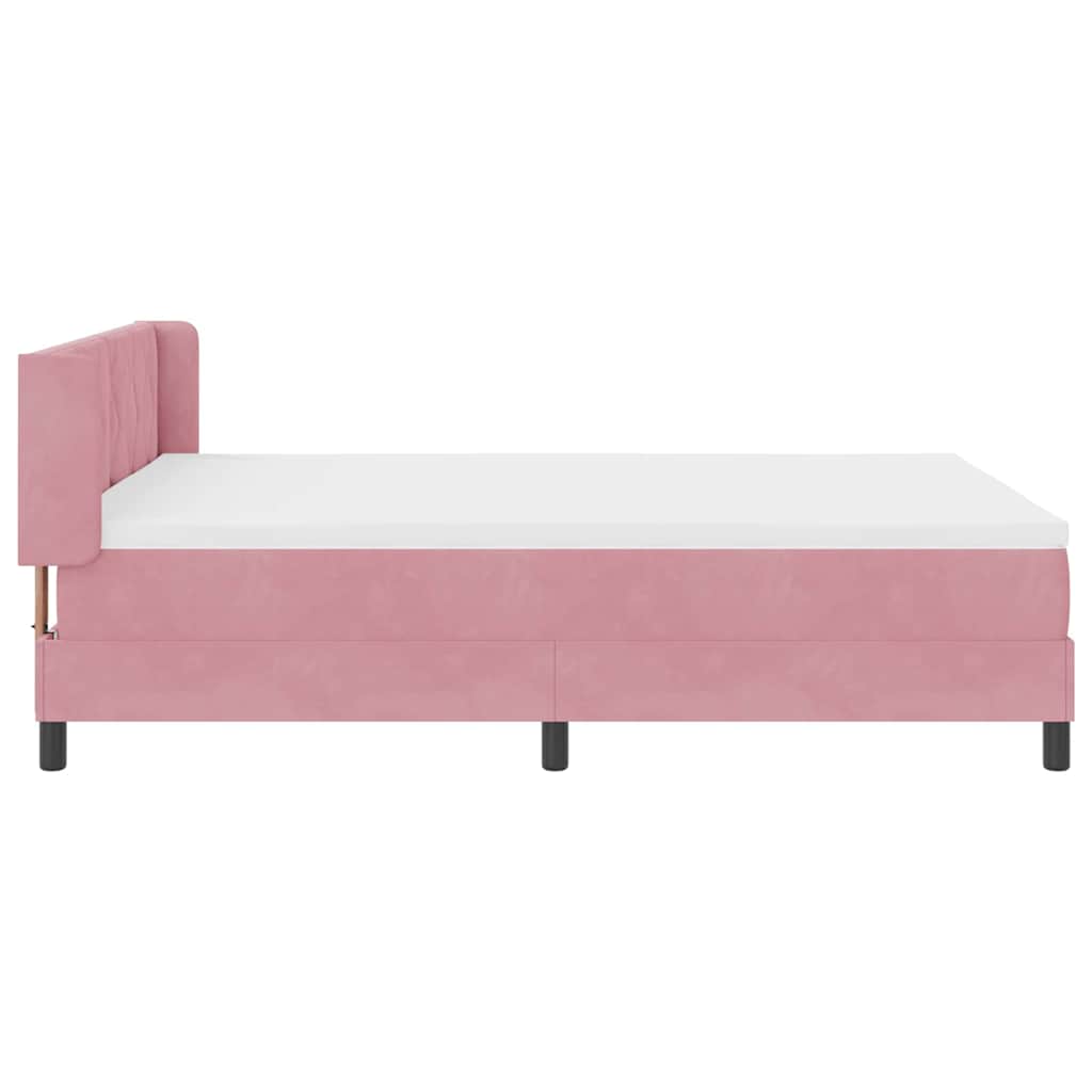 Box spring seng med hovedgærde Lyserød 200 x 160 cm Fløjl