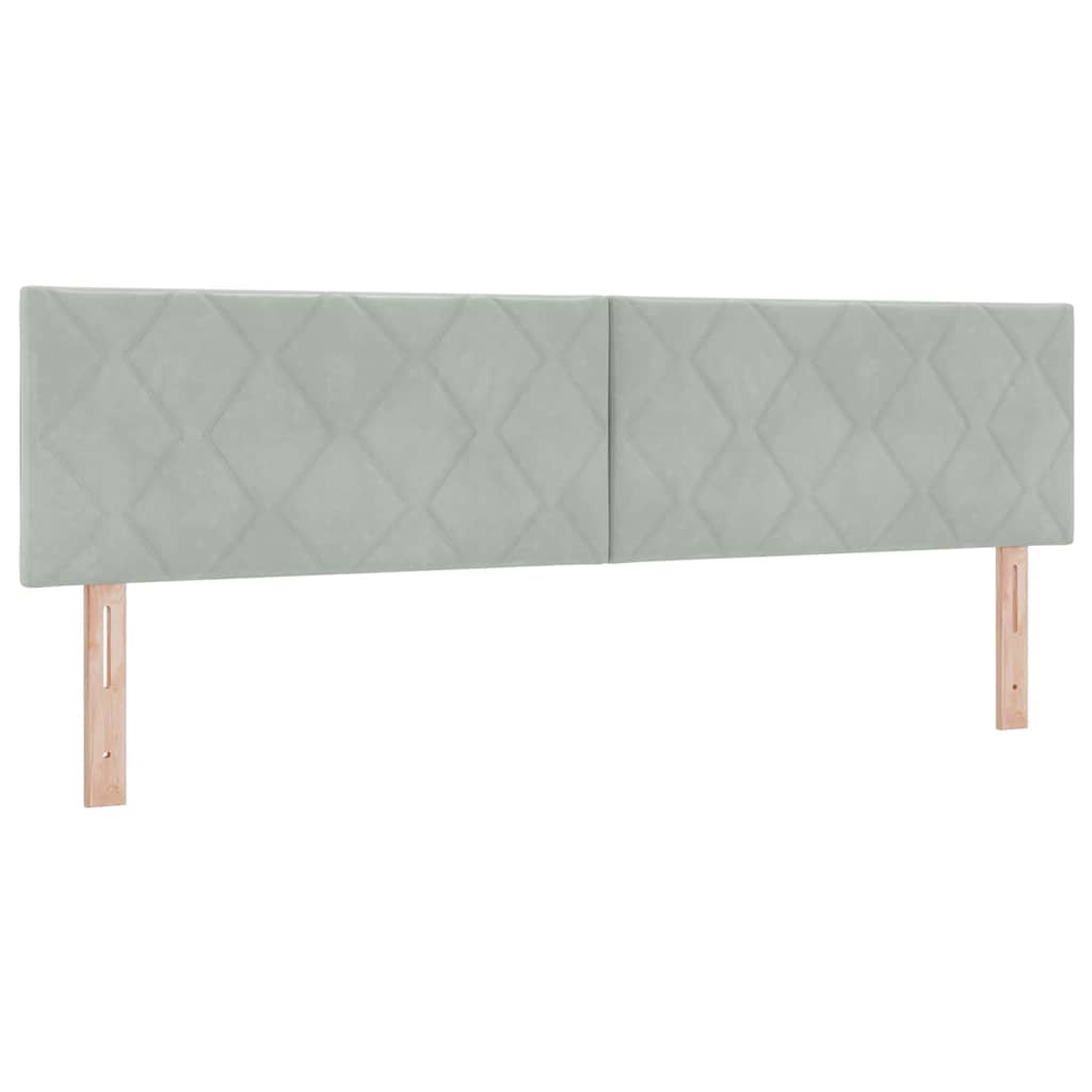 Box spring seng med hovedgærde Lysegrå 200 x 180 cm Fløjl