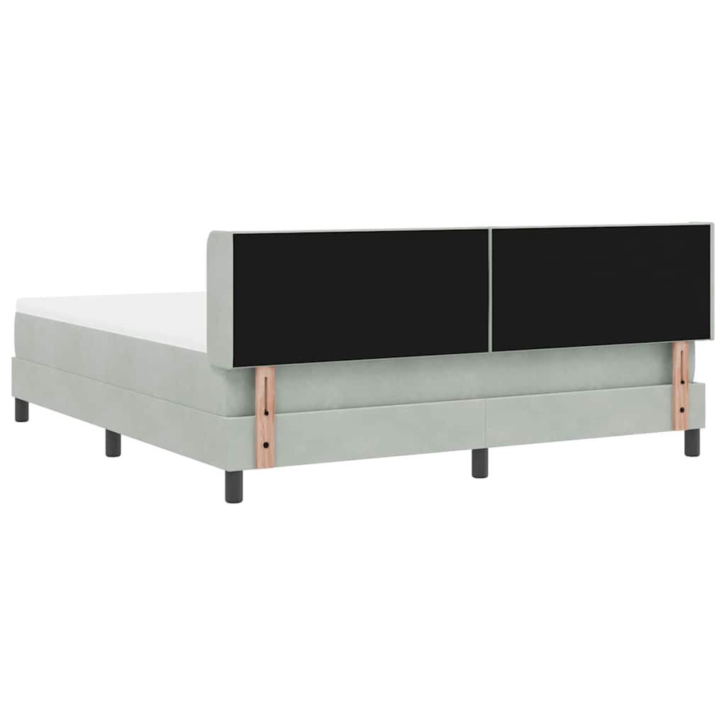 Box spring seng med hovedgærde Lysegrå 200 x 180 cm Fløjl