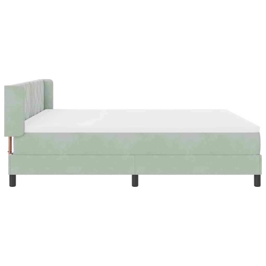 Box spring seng med hovedgærde Lysegrå 200 x 180 cm Fløjl