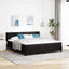 Box spring seng med hovedgærde Sort 200 x 180 cm Fløjl