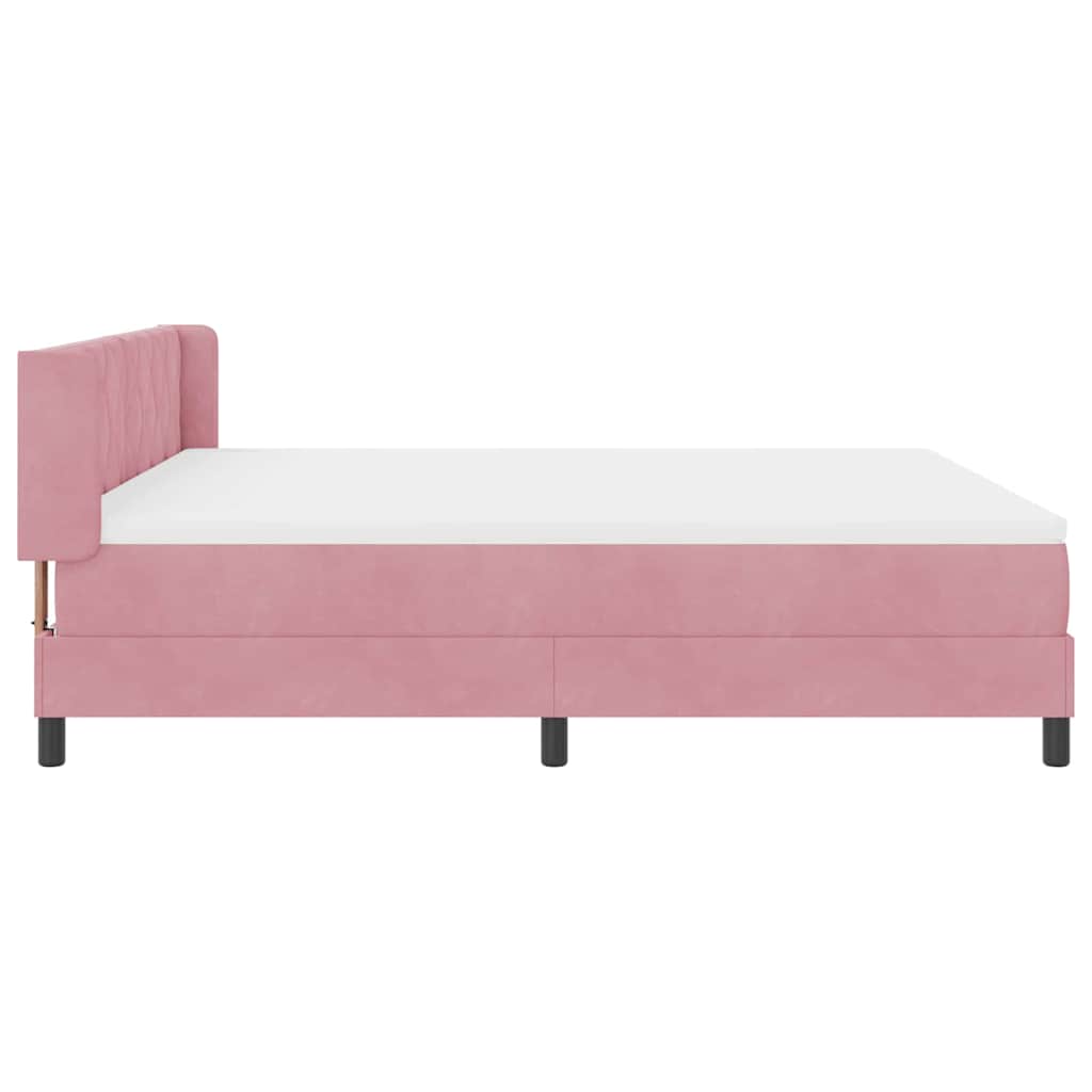 Box spring seng med hovedgærde Lyserød 200 x 180 cm Fløjl