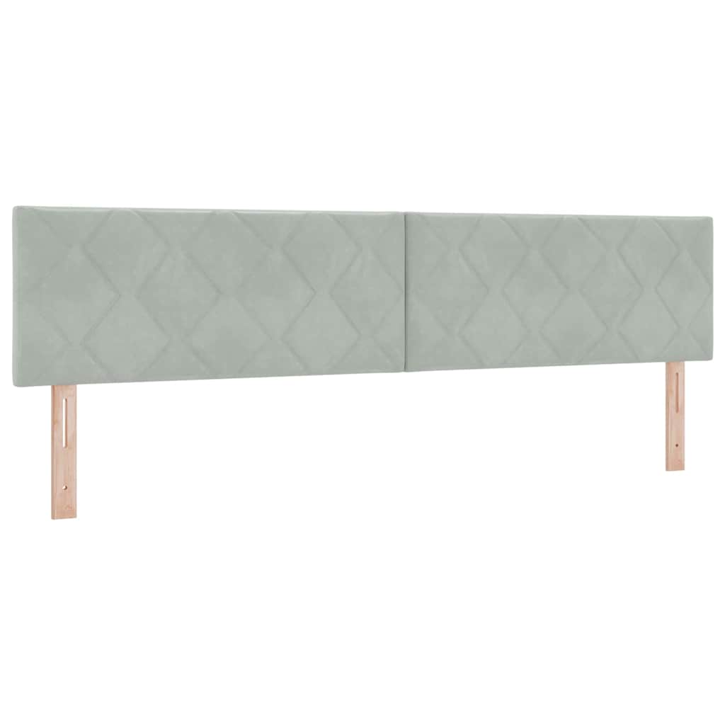 Box spring seng med hovedgærde Lysegrå 200 x 200 cm Fløjl