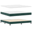 Box spring seng med hovedgærde Mørkegrøn 200 x 200 cm Fløjl