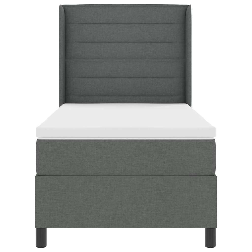 Box spring seng med pude Mørkegrå 200 x 80 cm Stof