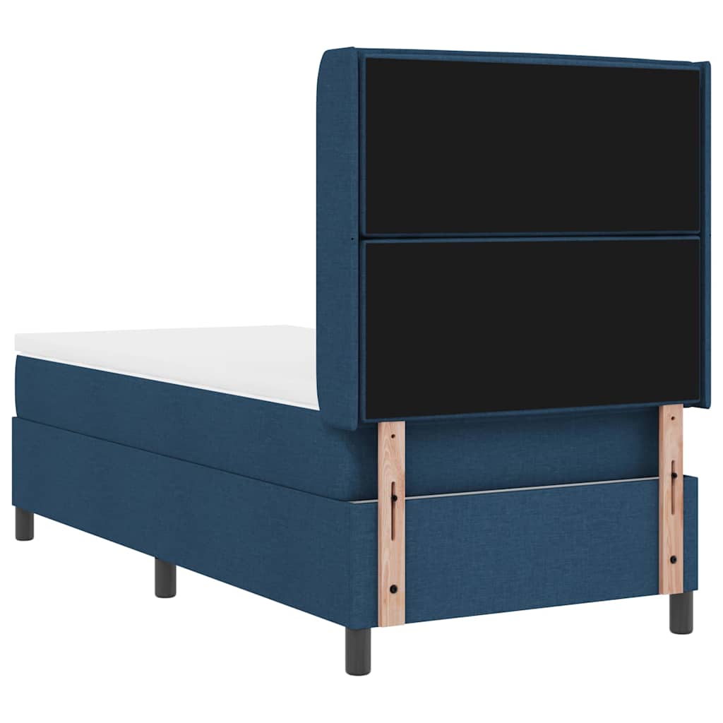 Box spring seng med pude med hovedgærde Blå 190 x 90 cm Stof