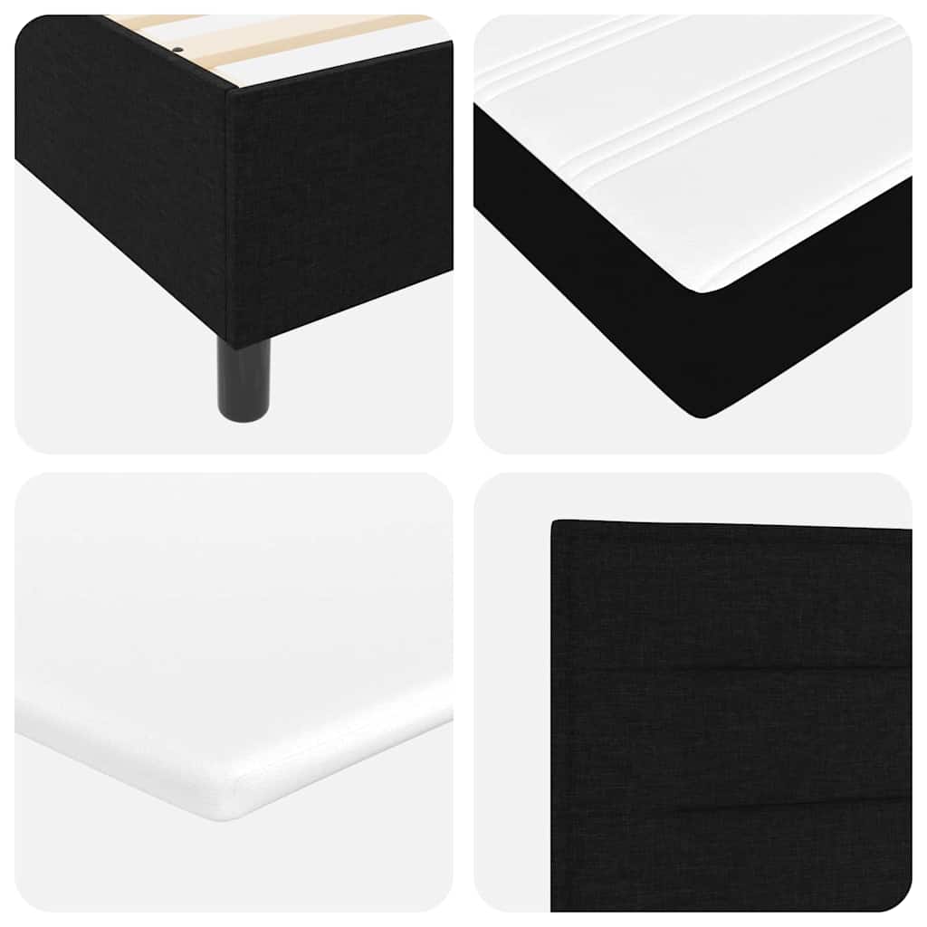 Box spring seng med pude med hovedgærde Sort 200 x 90 cm Stof