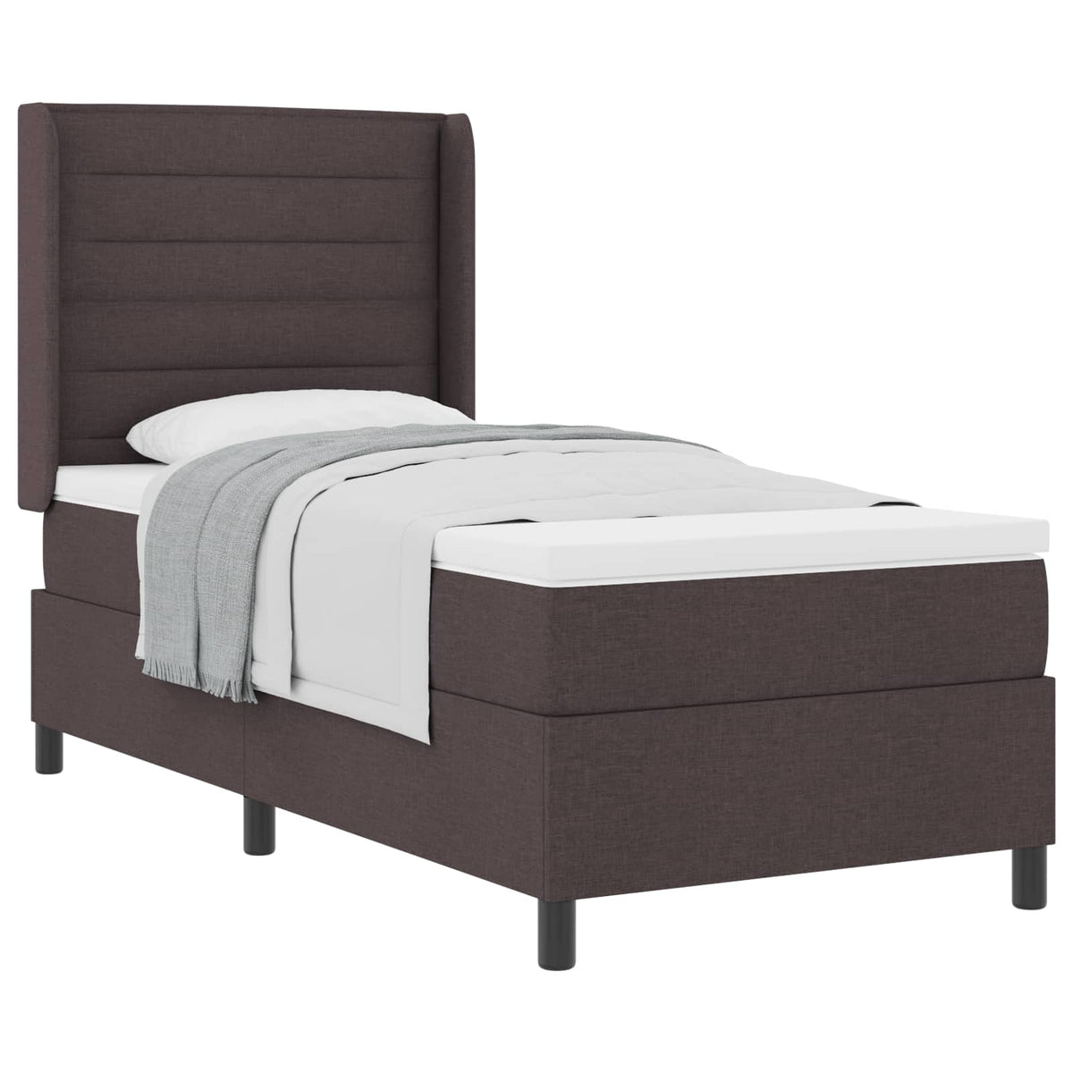 Box spring seng med pude Mørk Brun 200 x 90 cm Stof