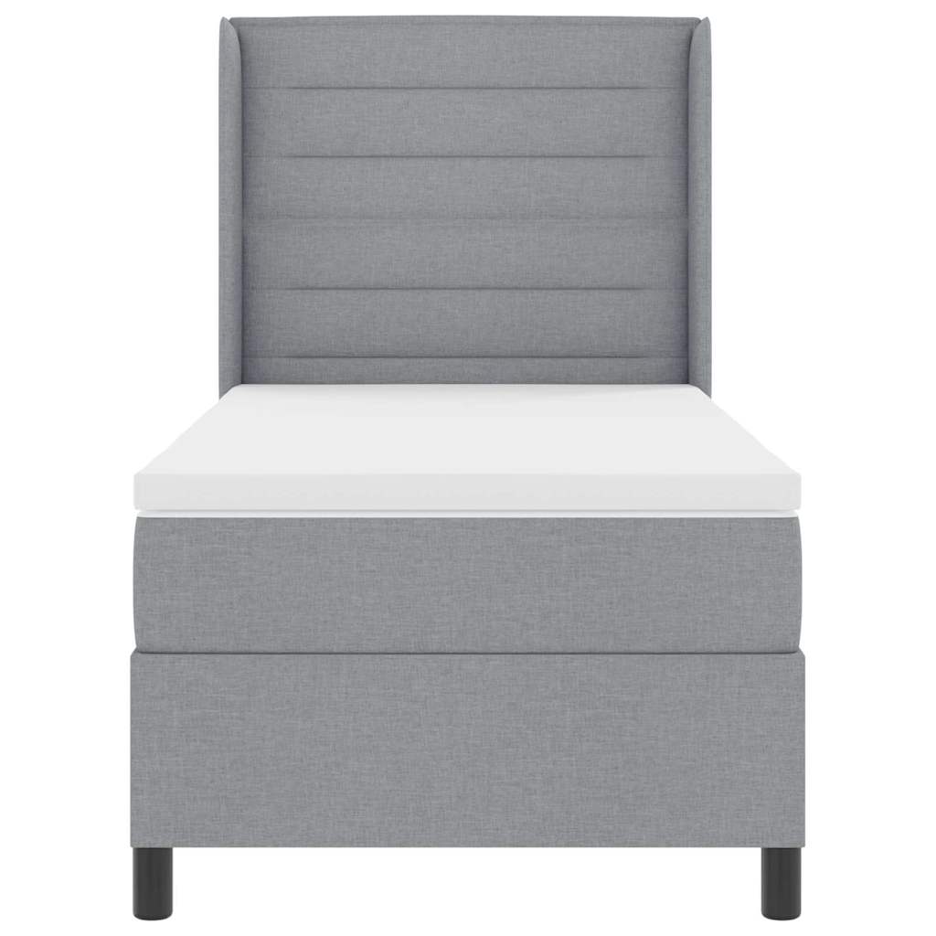 Box spring seng med pude Lysegrå 200 x 100 cm Stof
