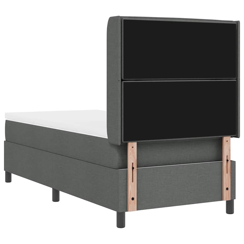 Box spring seng med pude Mørkegrå 200 x 100 cm Stof