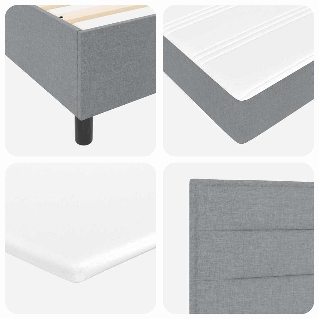 Box spring seng med pude Lysegrå 190 x 140 cm Stof