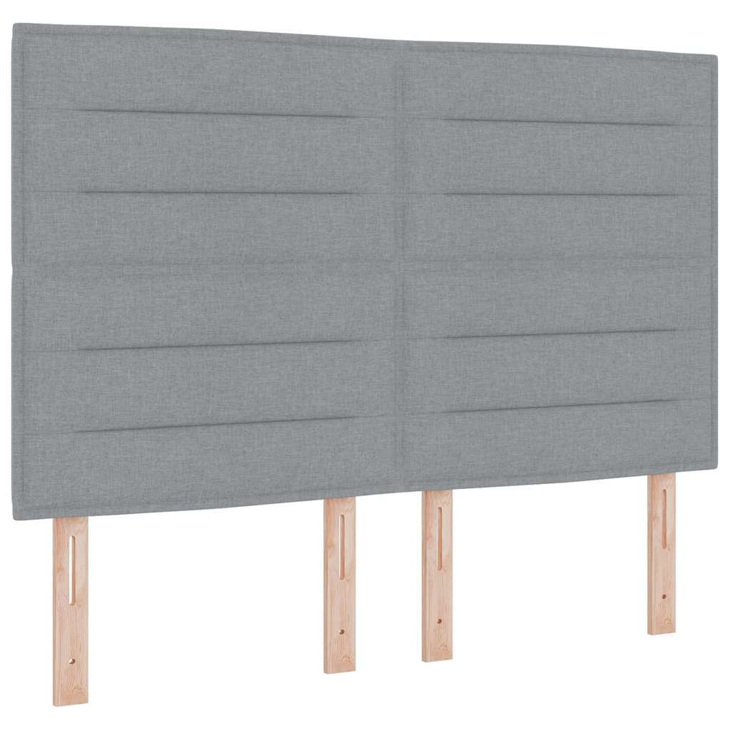 Box spring seng med pude Lysegrå 190 x 140 cm Stof