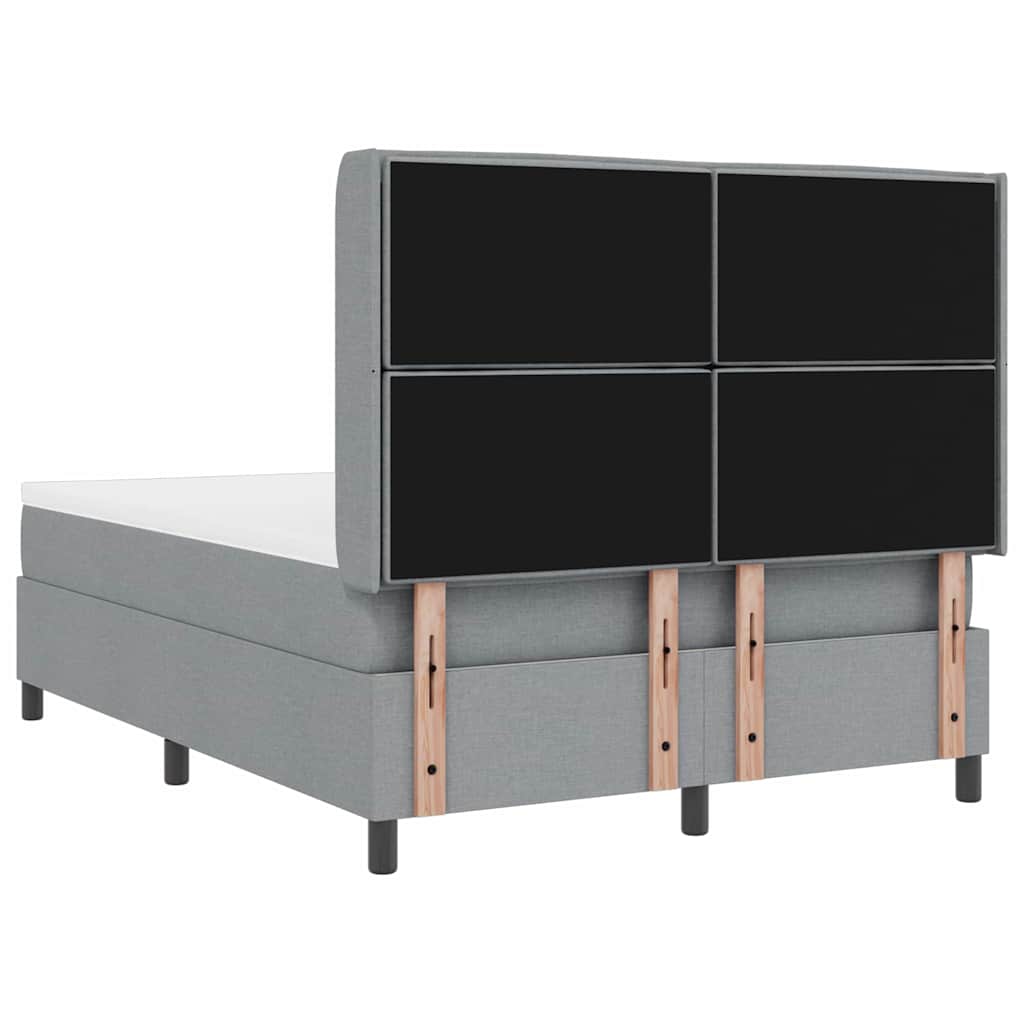 Box spring seng med pude Lysegrå 200 x 140 cm Stof