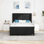 Box spring seng med pude med hovedgærde Sort 200 x 140 cm Stof