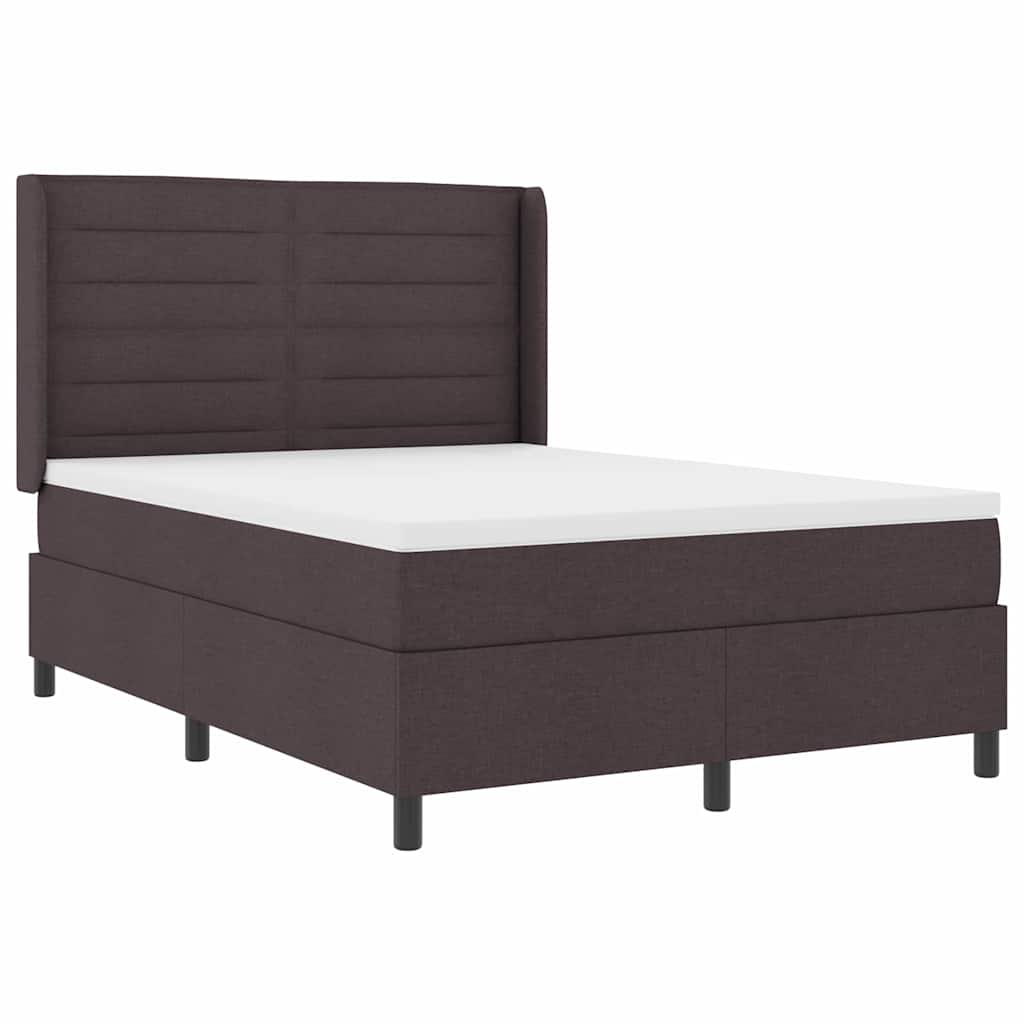 Box spring seng med pude Mørk Brun 200 x 140 cm Stof