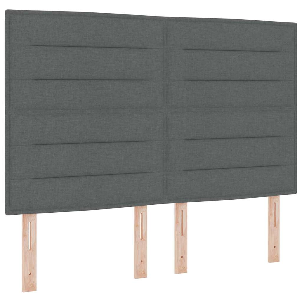 Box spring seng med pude Mørkegrå 200 x 160 cm Stof