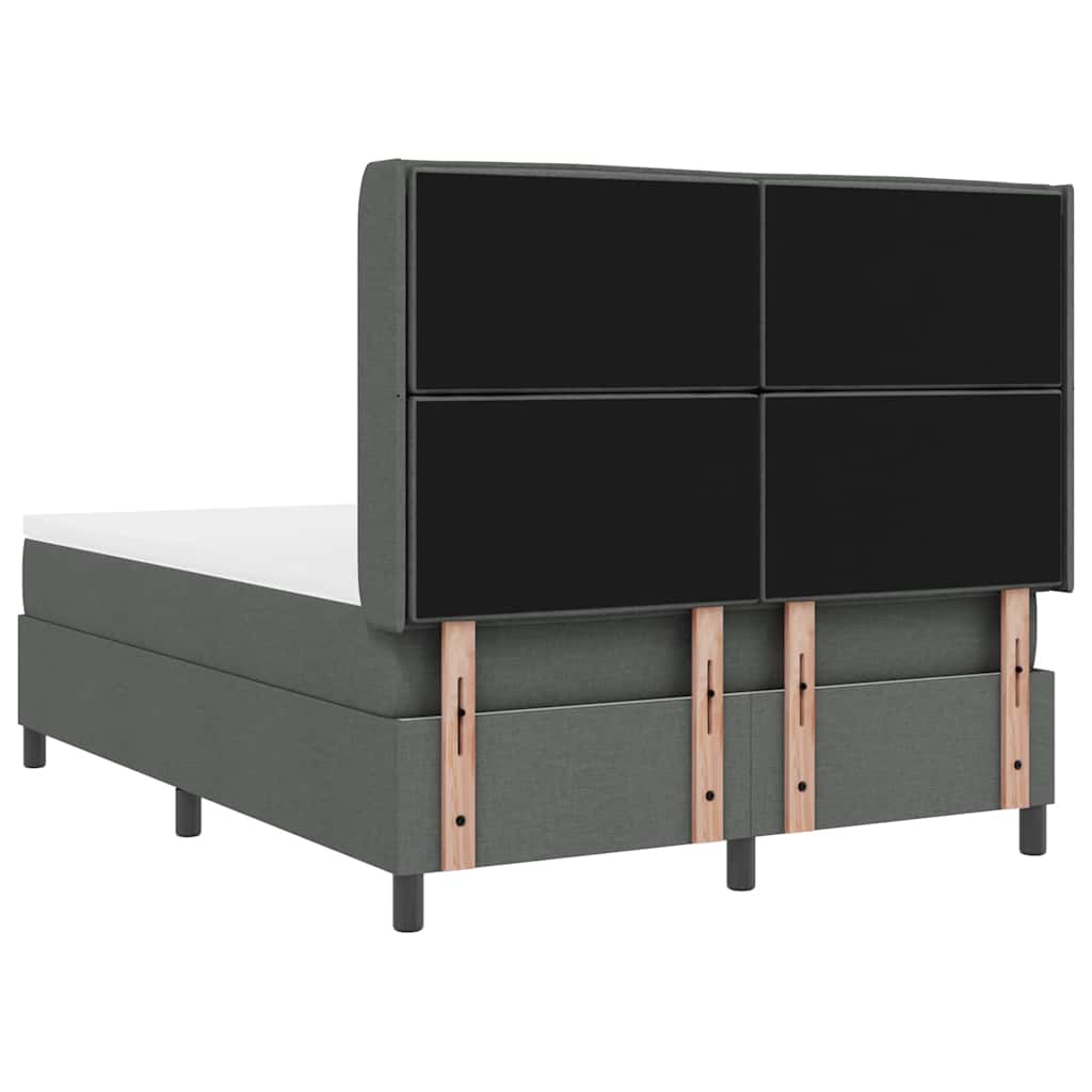 Box spring seng med pude Mørkegrå 200 x 160 cm Stof