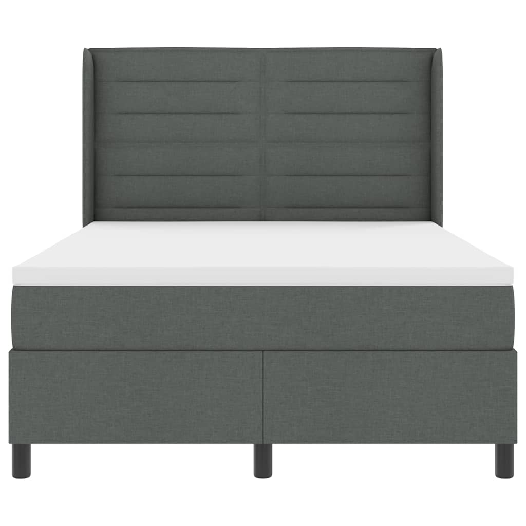Box spring seng med pude Mørkegrå 200 x 160 cm Stof