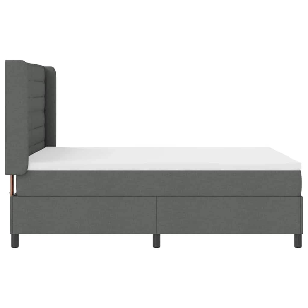 Box spring seng med pude Mørkegrå 200 x 160 cm Stof
