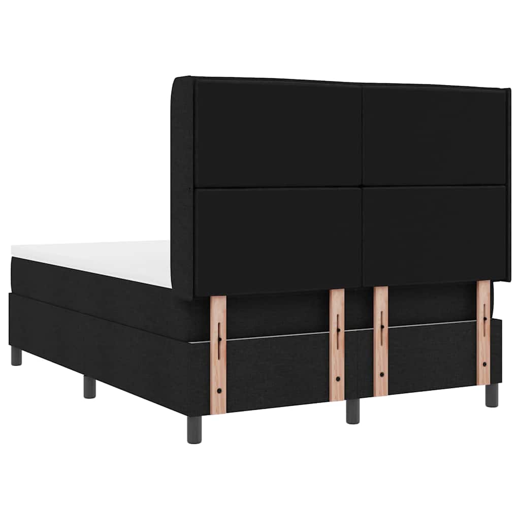 Box spring seng med pude med hovedgærde Sort 200 x 160 cm Stof